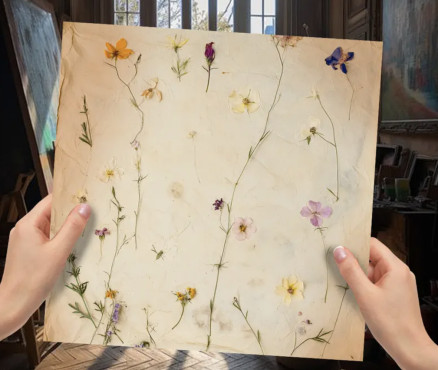 Κινεζικό χαρτί με αγριολούλουδα